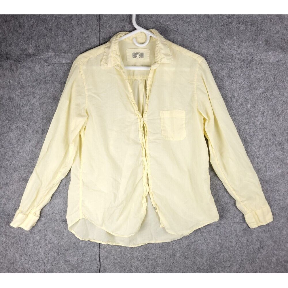 Grayson The Hero Shirt Women's 3 Button‎ Long Sleeve 100% Linen ****